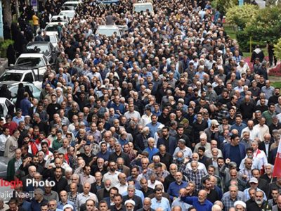 تشییع پیکر شهید مجید تجن‌جاری ‌در آمل