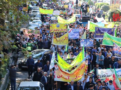 راهپیمایی ۱۳ آبان آملیها در قاب تصویر