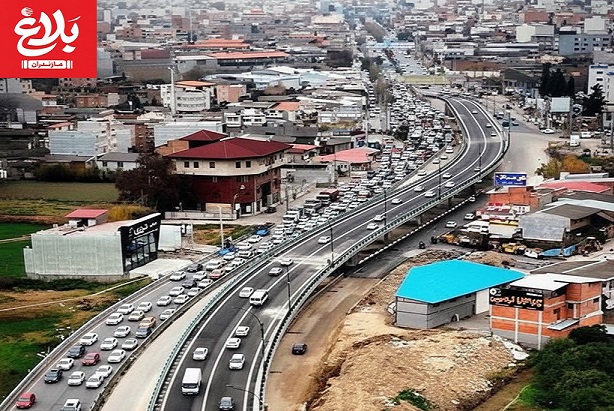 پل سهراه جویبار ساری زیر بار ترافیک رفت پل سهراه جویبار ساری زیر بار ترافیک رفت