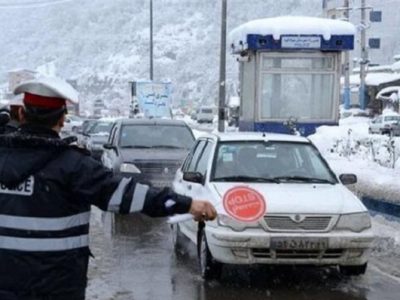 برف و باران در محورهای شمالی تا هشدار ریزش سنگ در جاده‌ها