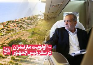 ۱۰ اولویت مازندران در سفر رئیس جمهور
