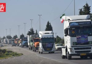 رژه خودرویی کامیونداران آمل در اربعین امام شهید