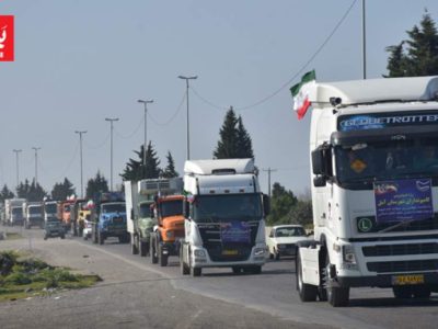 رژه خودرویی کامیونداران آمل در اربعین امام شهید