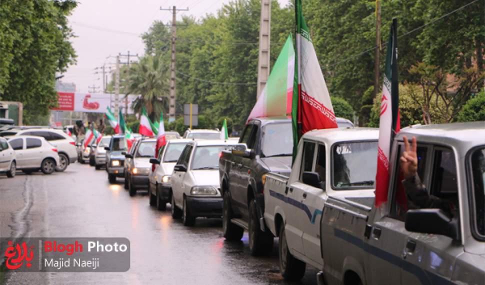 رژه بزرگ خودرویی «جان فدایان ایران امام رضایی» در آمل